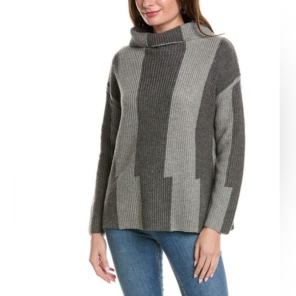 Ost Sweaters - Ost Rolled Neck Wool-Blend Sweater | Grey | Large | EUC